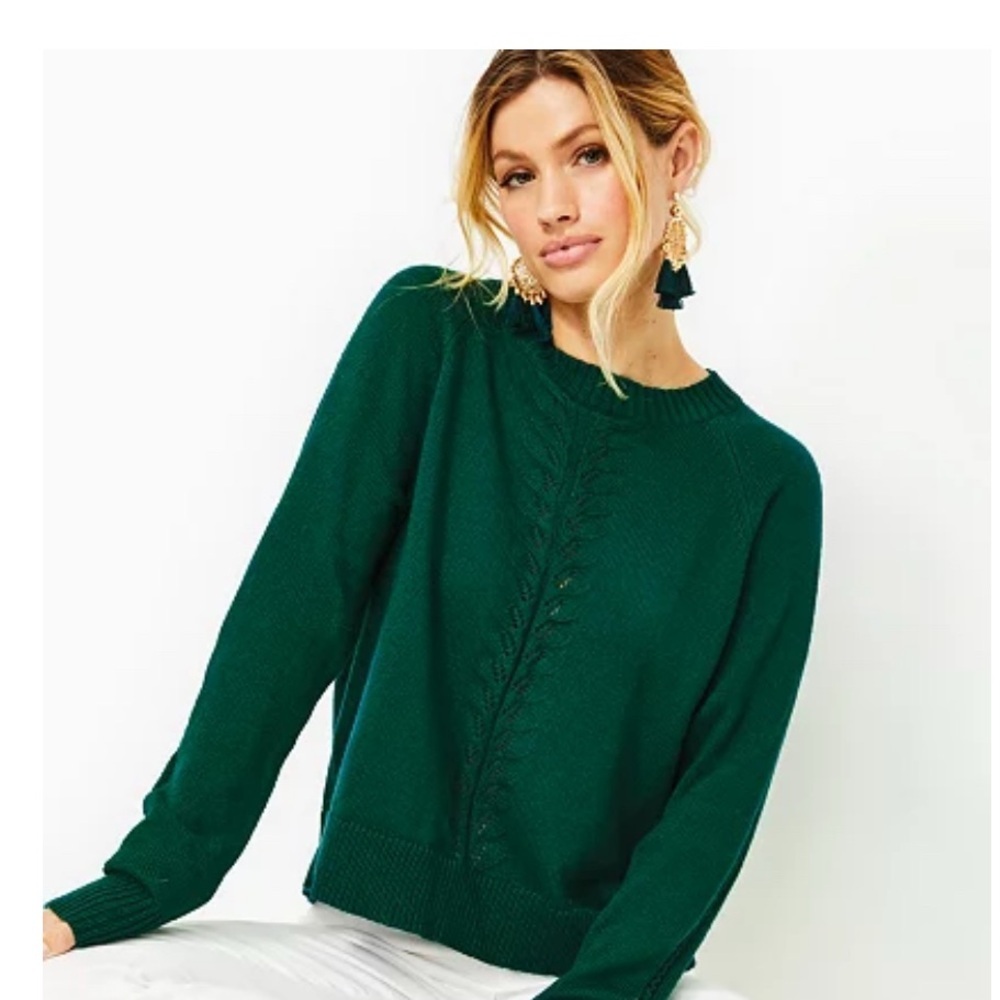 Lilly Pulitzer Forest Green Crew Neck Sweater